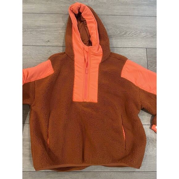 Free People FP Movement Lead The Pack Fleece Pullover Half Zip Coral Size Small - Picture 3 of 11